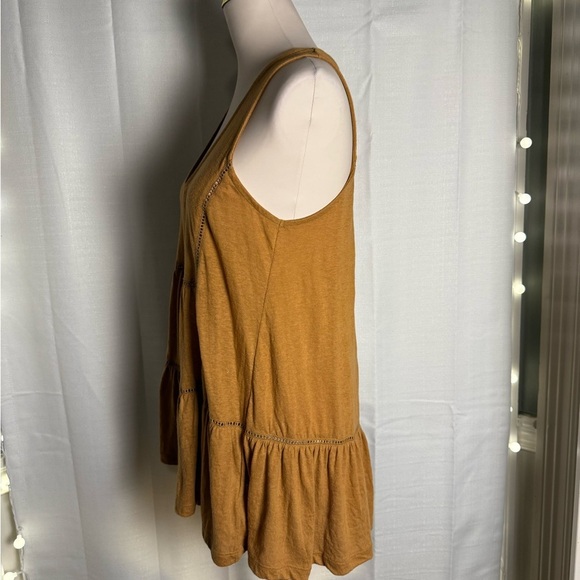 Anthropologie Mustard Tiered Tank Top - Picture 3 of 7